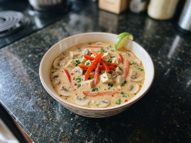 Thai Coconut Soup with Tofu and Mushrooms