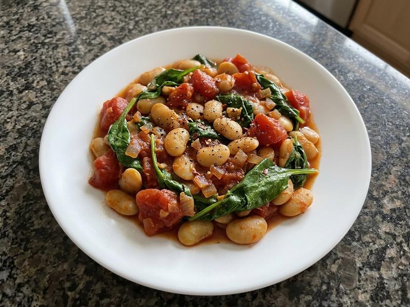 Vegan Spanish Beans with Tomatoes