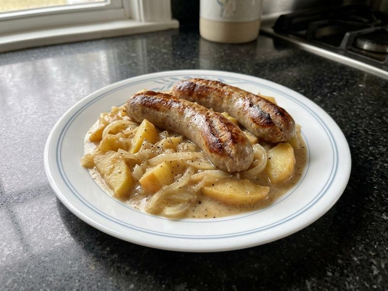 Bratwurst with Creamy Apple Compote