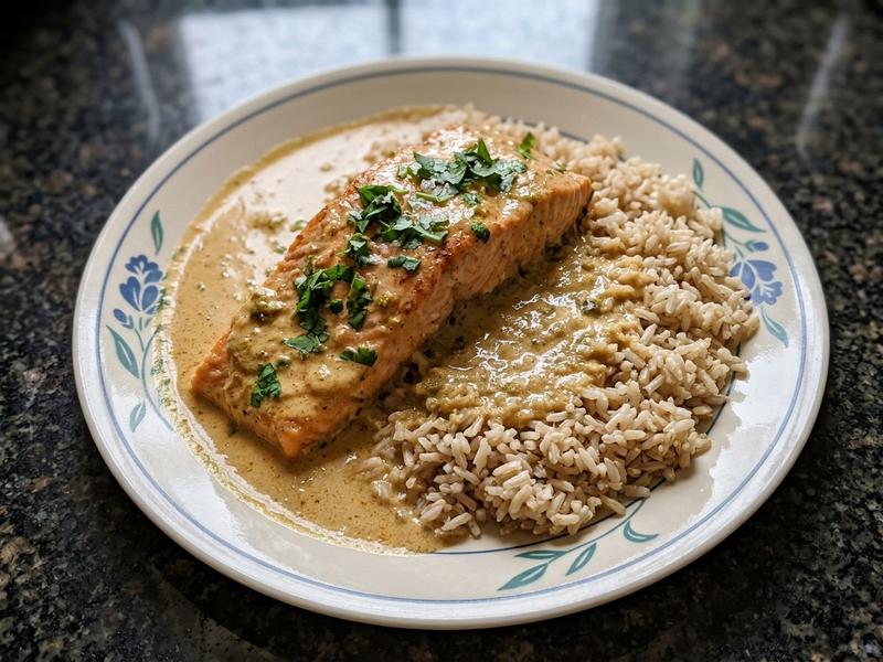 Coconut-Curry Salmon and Basmati Rice