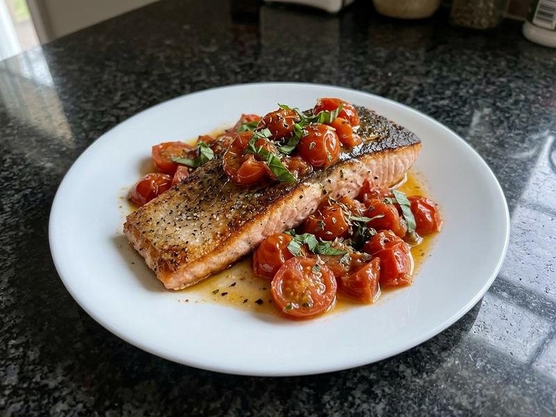 Pan-Seared Salmon with Tomatoes & Basil