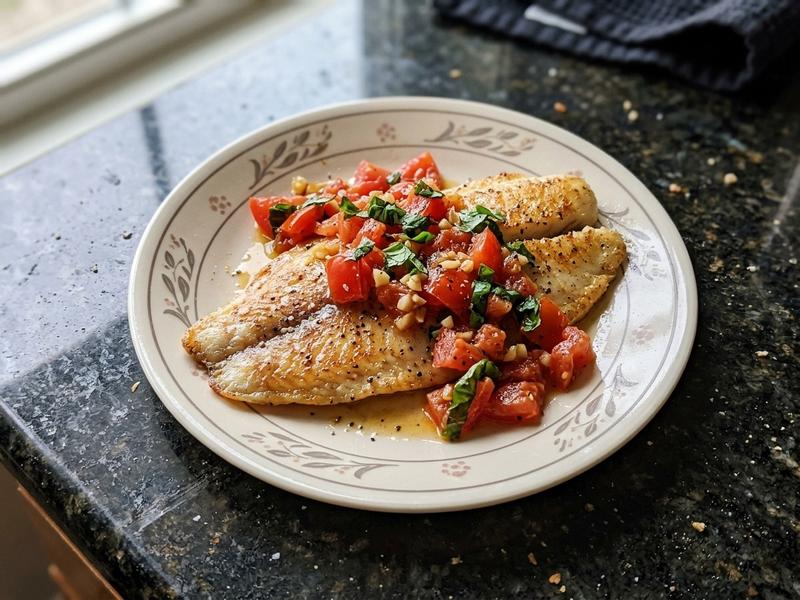 Tilapia with Tomatoes and Basil