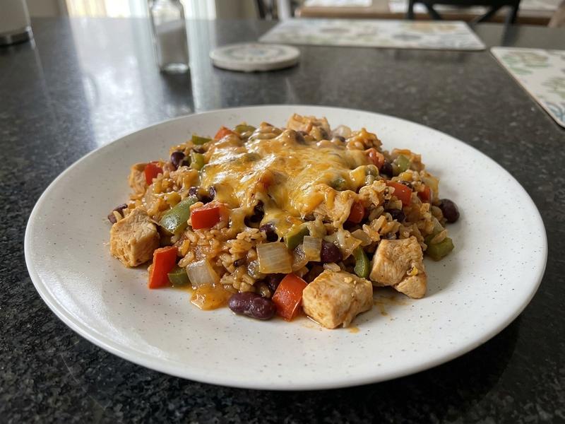 One-Pot Chicken Enchilada Rice