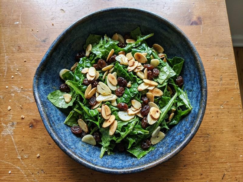 Dandelion Greens with Hot Olive-Oil Dressing