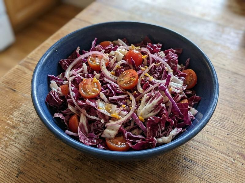 Radicchio, Red Cabbage and Tomatoes with Orange Vinaigrette