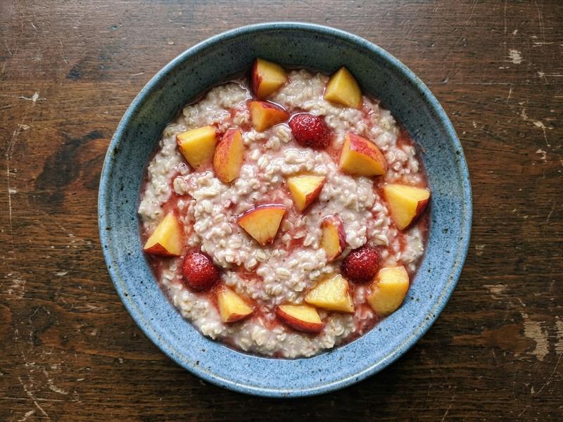Nectarine and Stawberry Porridge