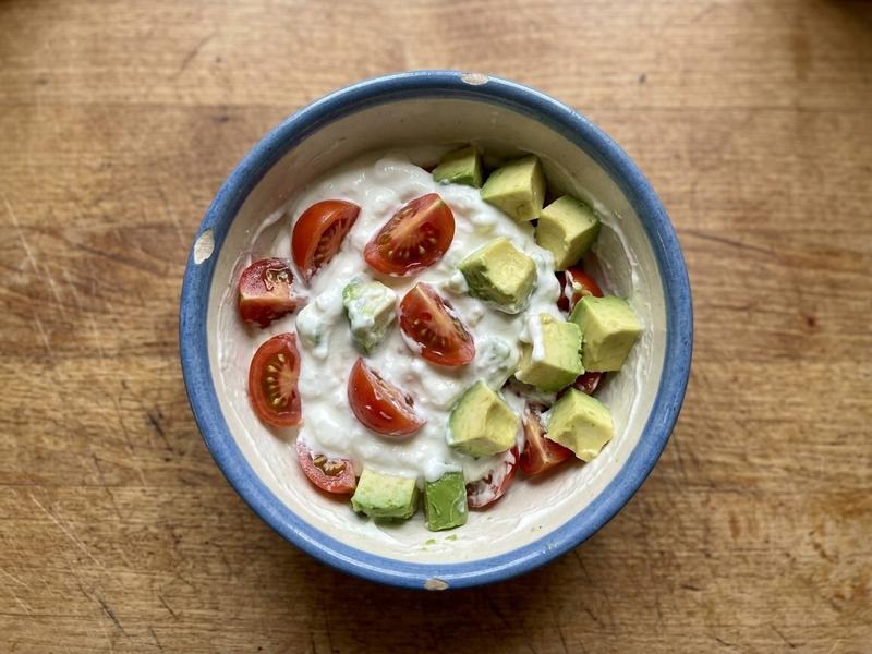 Greek Yogurt with Avocado and Tomato