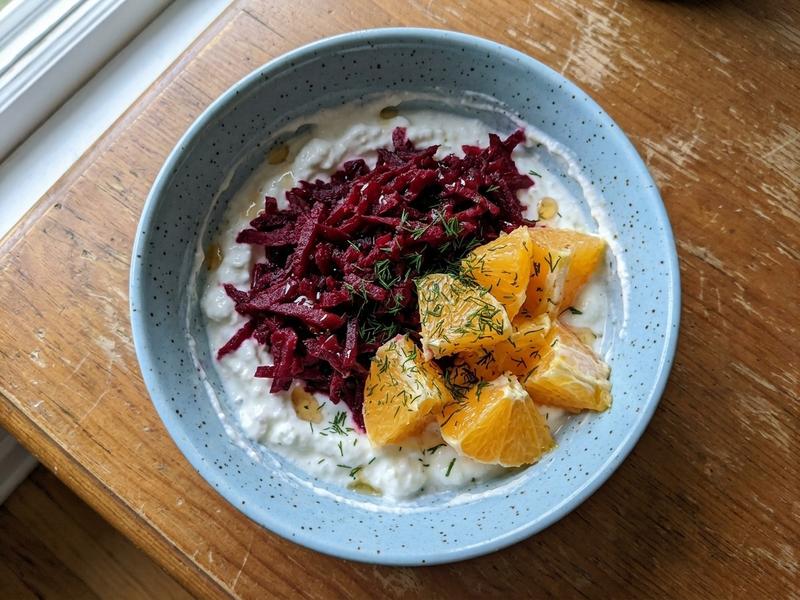 Yogurt with Beets, Orange, Dill, and Honey