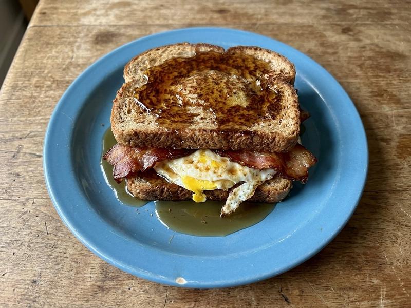 French Egg and Bacon Sandwich
