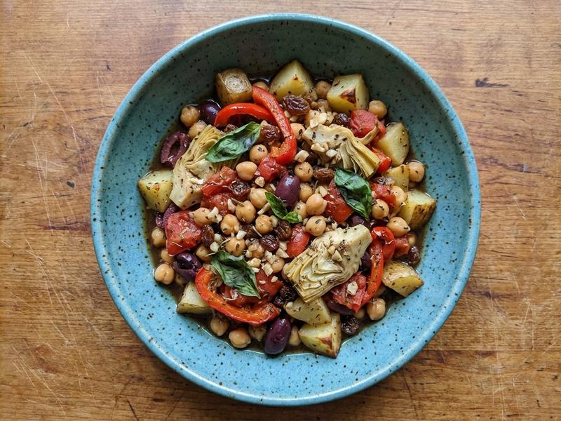 Chickpea & Artichoke Bake