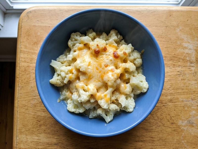 Microwave Cauliflower Gratin