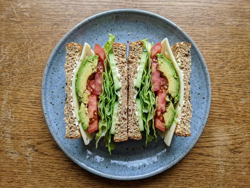 Avocado, Lettuce, and Tomato Sandwiches