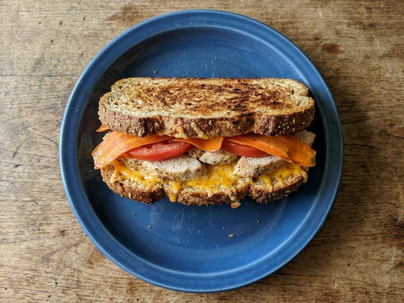 Chicken Tomato Carrot Grilled Cheese
