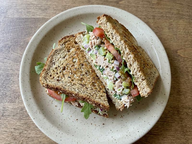 Dijon-Cilantro Tuna Salad on Whole Grain Bread