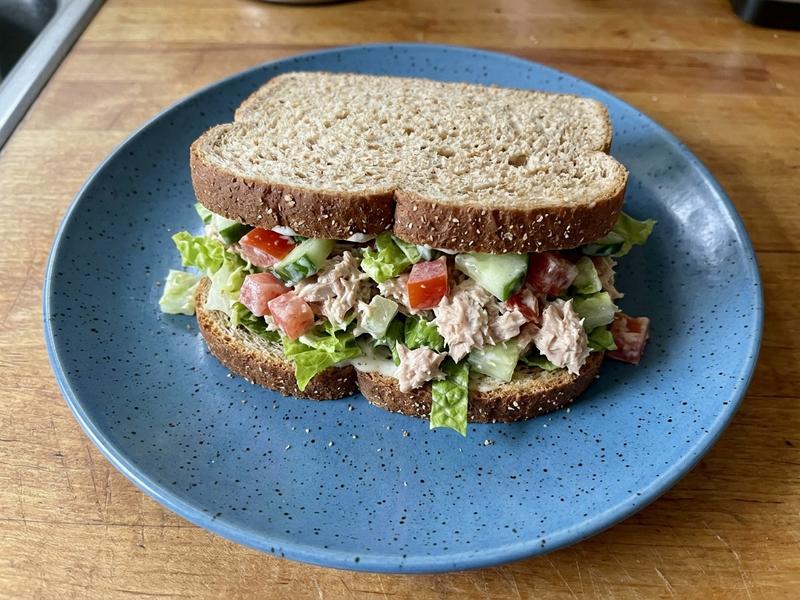 Tuna and Ranch Garden Salad Sandwich