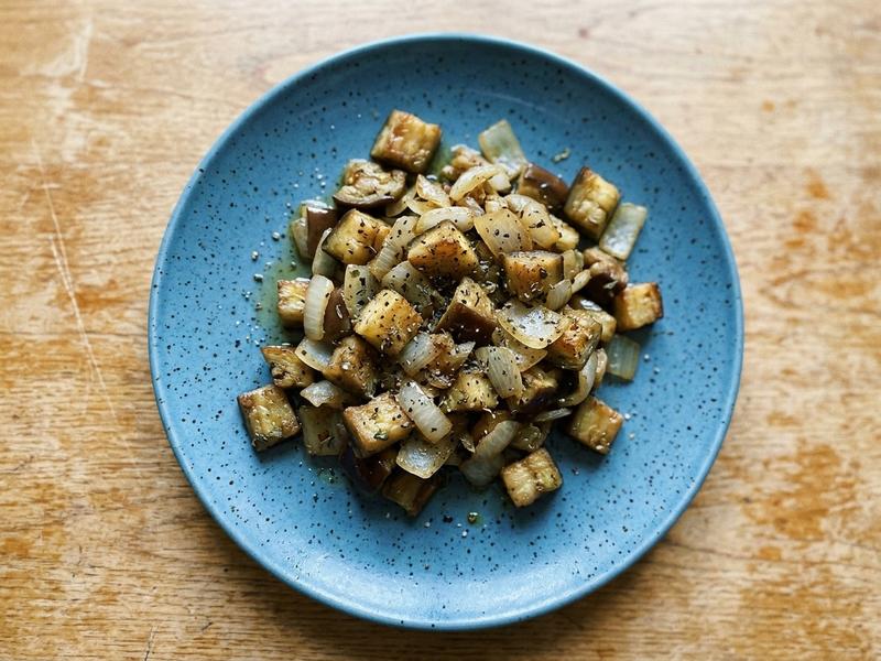 Sautéed Eggplant and Onions with Basil