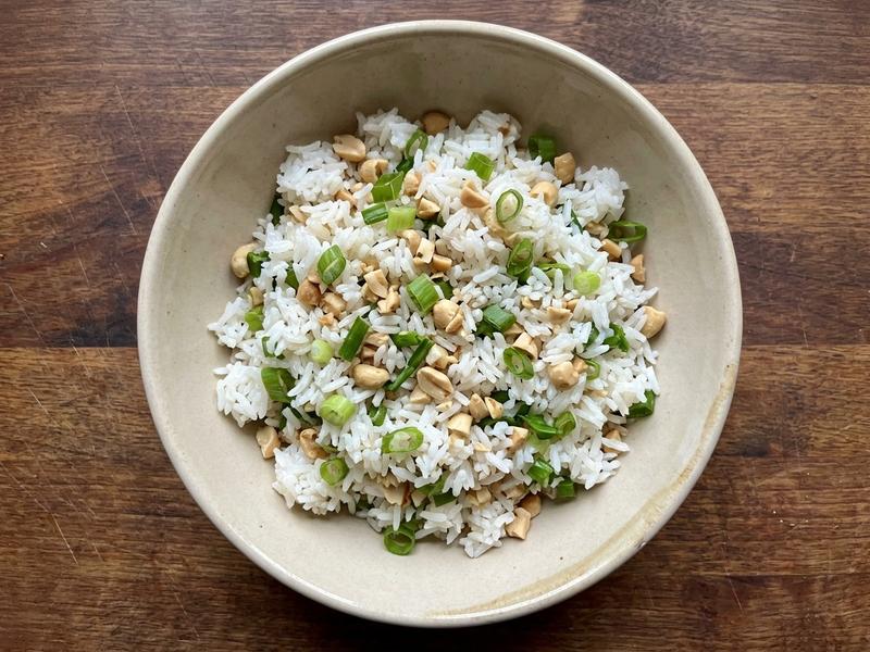 Jasmine Rice with Peanuts and Scallions