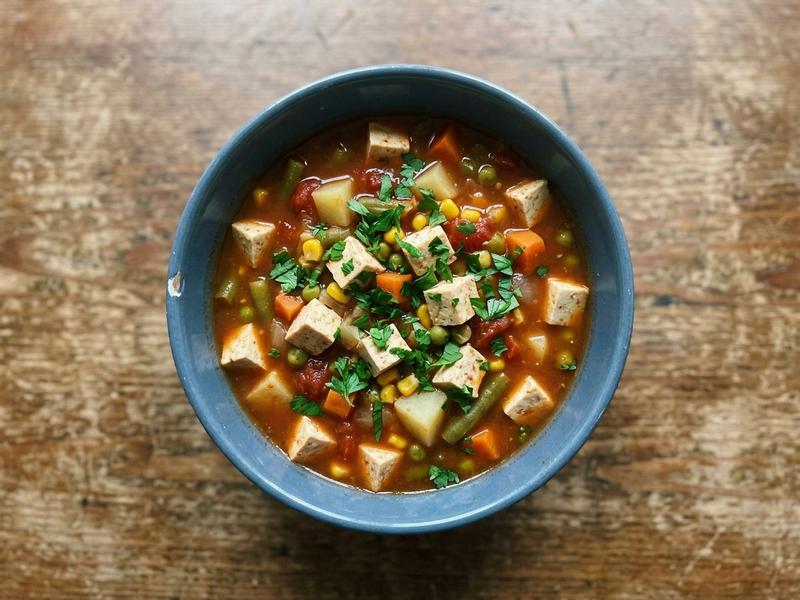 Canned Vegetable Soup with Tofu