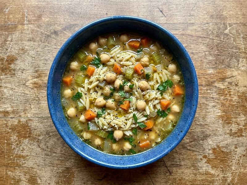 Chickpea Orzo Soup