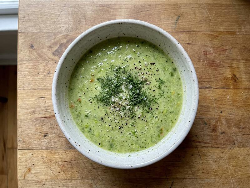 Raw Zucchini, Cucumber, and Celery Soup
