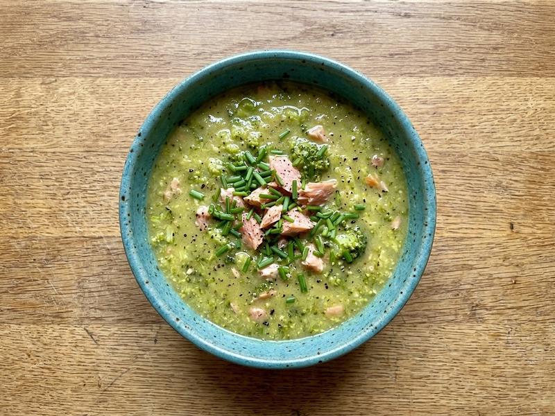 Smoked Salmon and Broccoli soup