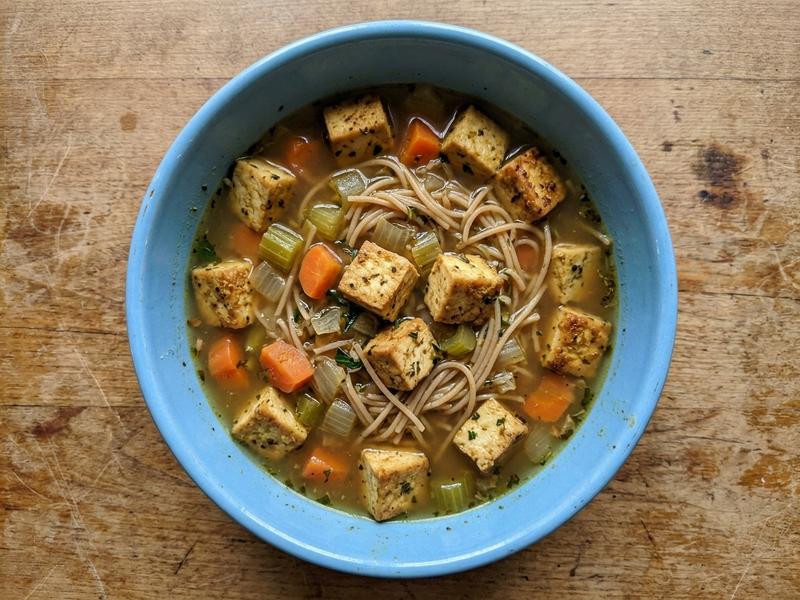 Tofu "Chik'n" Noodle Soup