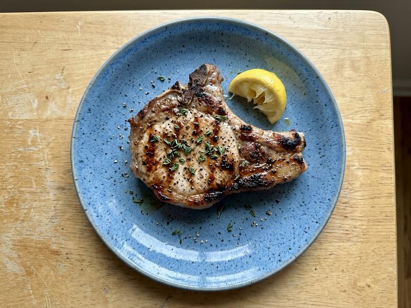 Brined and Grilled Pork Chops