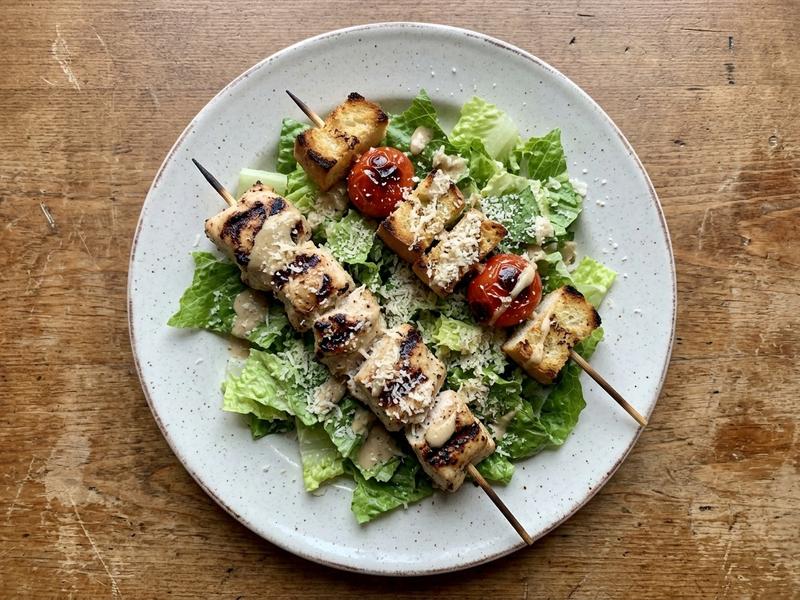 Grilled Chicken Caesar Skewers