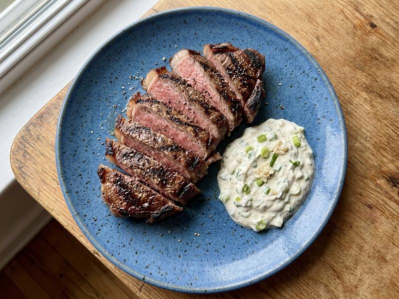 Grilled Porterhouse Steak with Horseradish Cream