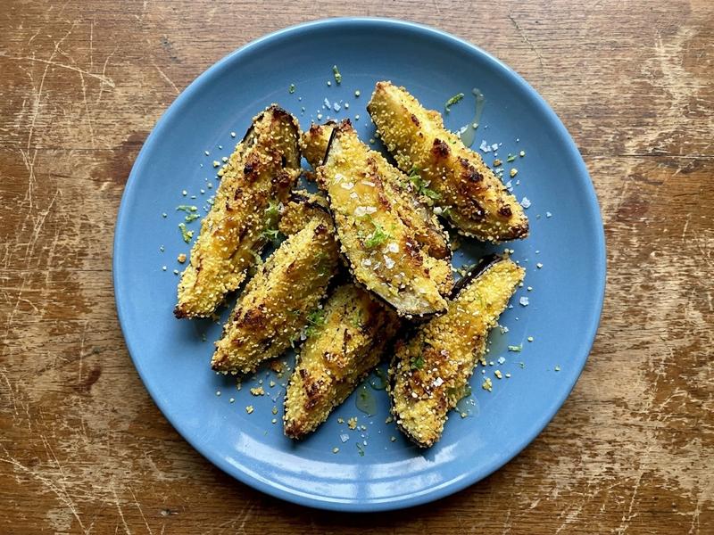 Crispy Eggplant Polenta Bites