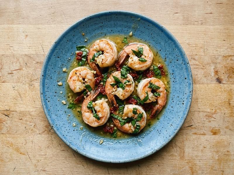 Shrimp with Basil-Garlic Butter