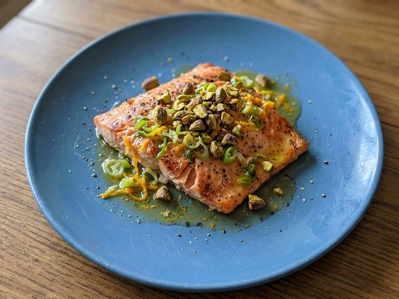 Arctic Char with Pistachio Orange Vinaigrette