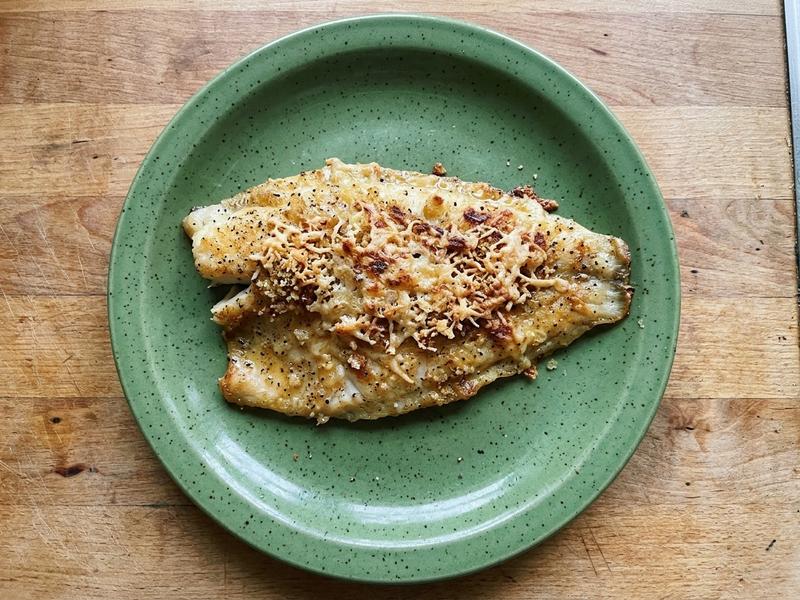 Baked flounder with Parmesan Crumbs