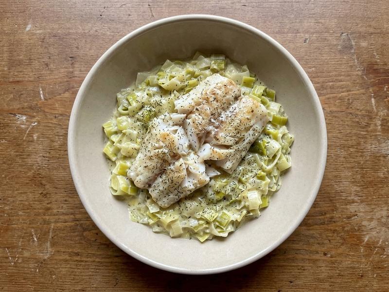 Fish with Creamy Leeks