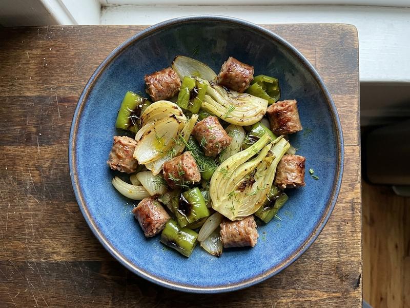 Italian Sausage with Fennel, Peppers, and Onions