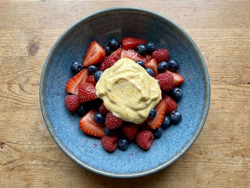 Mixed Berries with Orange Mascarpone Cream