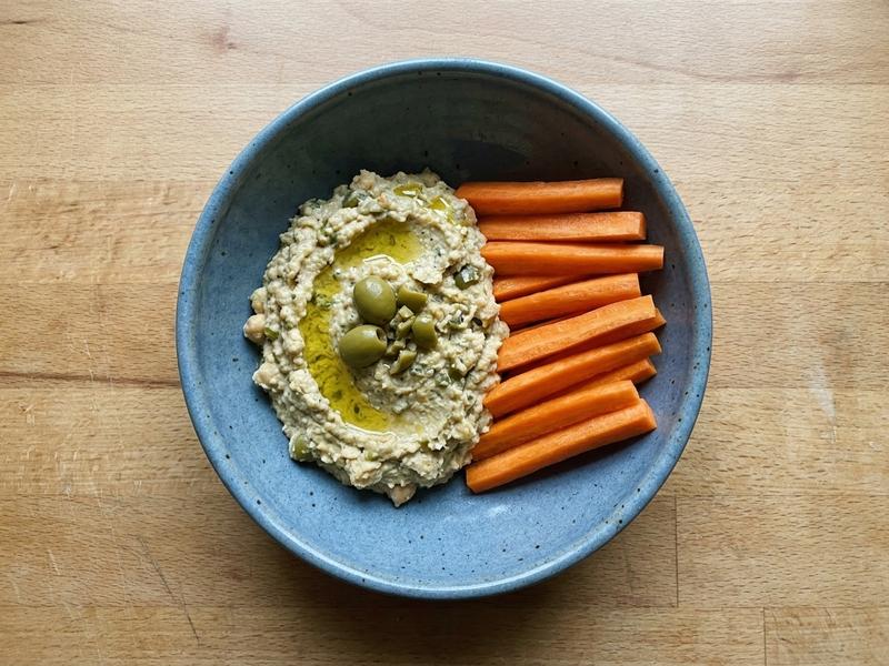 Olive Hummus with Carrots