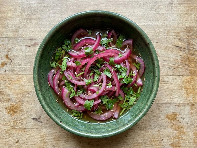 Pickled Red Onions with Cilantro