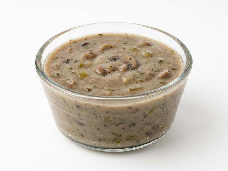 Mushroom soup with beef stock