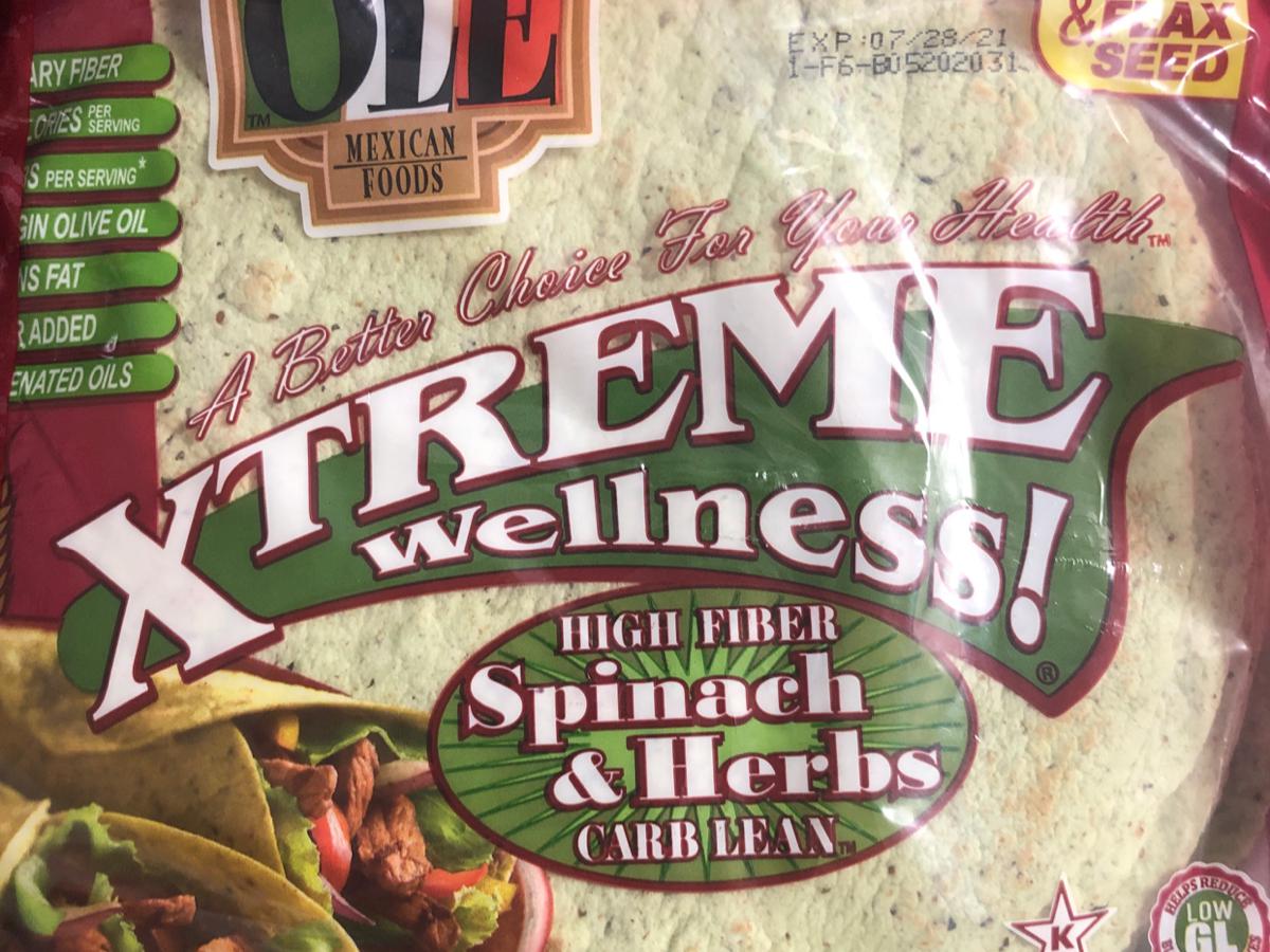 Xtreme Wellness Spinach & Herbs Tortilla Wraps Nutrition Facts Eat