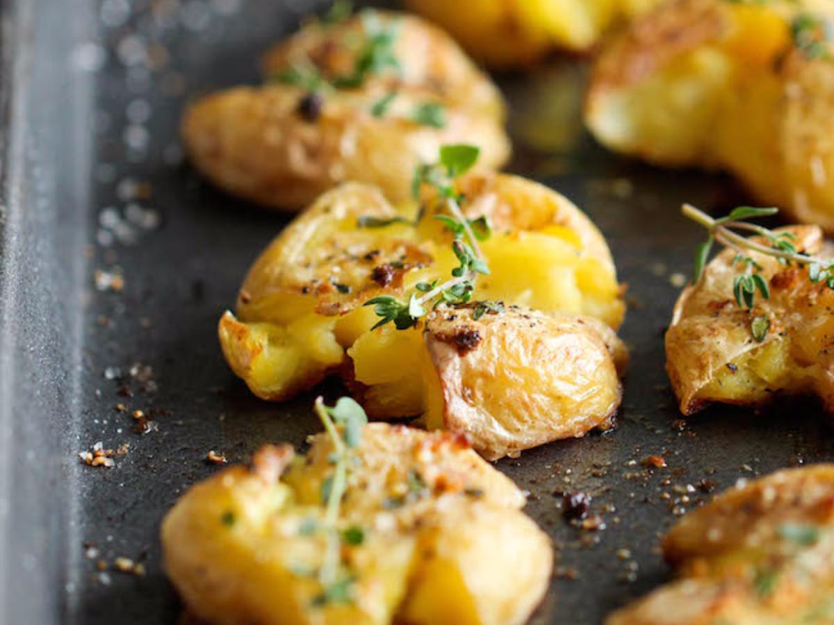 Garlic Smashed Potatoes Recipe and Nutrition Eat This Much