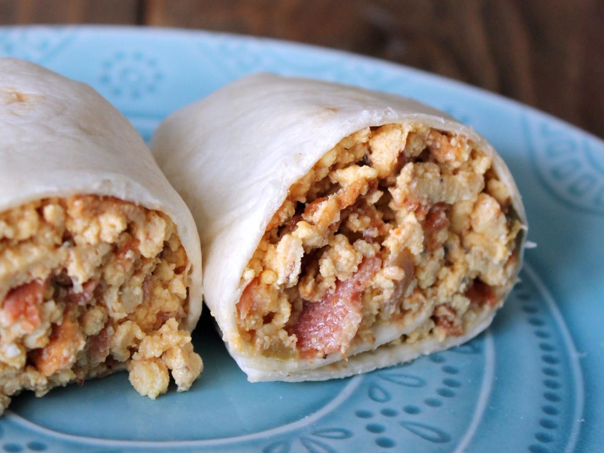 Makeahead Bacon and Cheese Breakfast Burritos Recipe and Nutrition