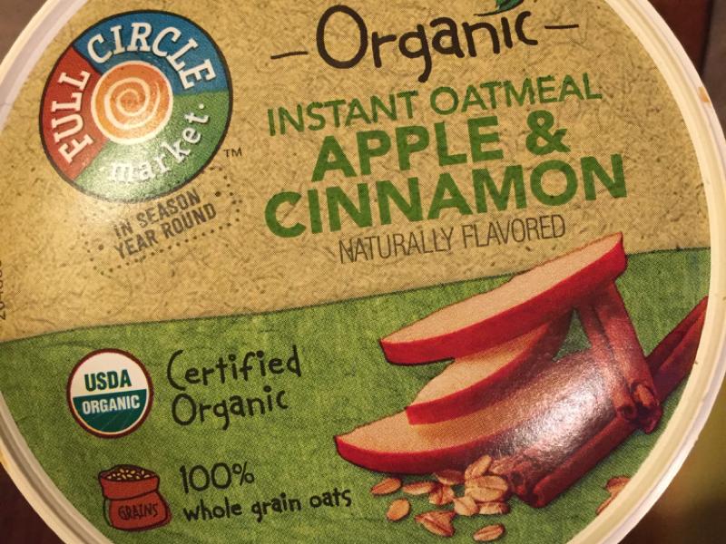 Full Circle, Organic Instant Oatmeal, Apple & Cinnamon Nutrition