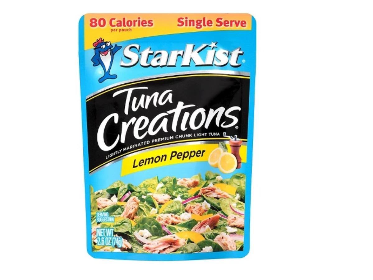 Tuna Creations, Lightly Marinated Premium Chunk Light Tuna, Lemon Pepper Nutrition Facts Eat