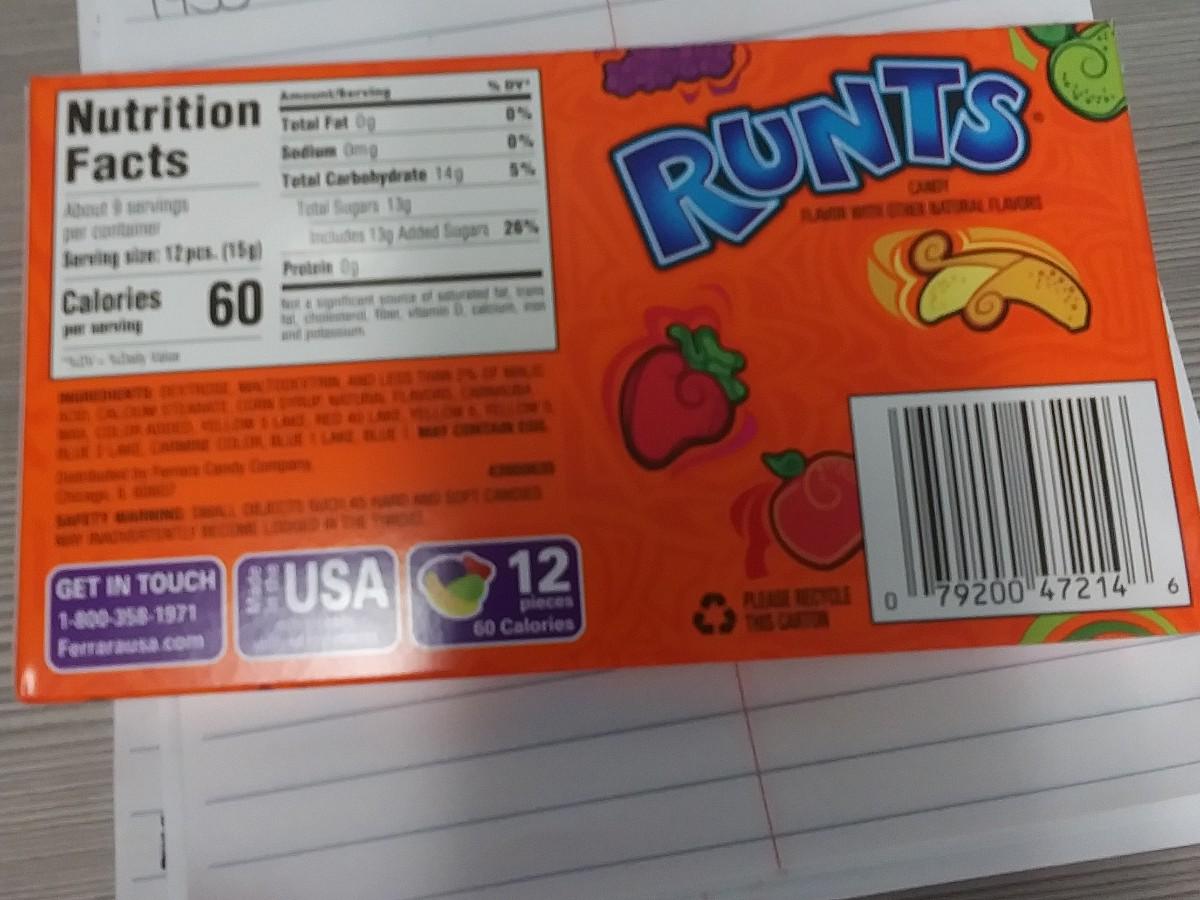 Fruit Runts Candy Nutrition Facts Eat This Much
