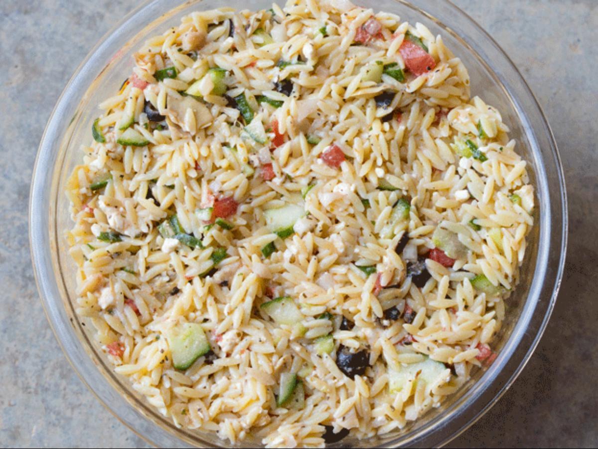 Lemon Orzo Goat Cheese Salad Recipe and Nutrition Eat This Much